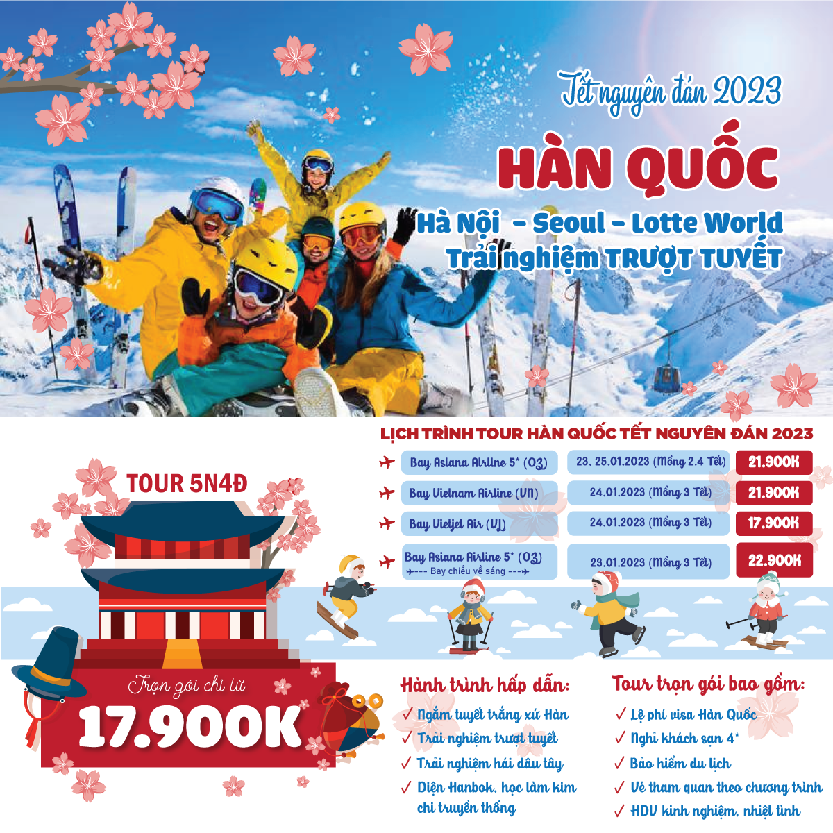 TOUR HÀN QUỐC TẾT NGUYÊN ĐÁN 2023 BAY VN